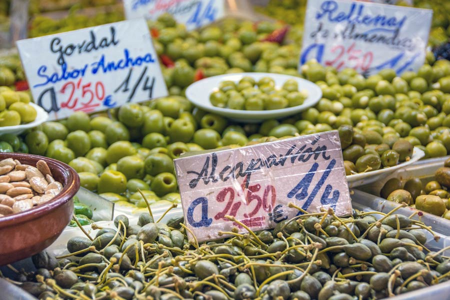 Matmarknad i Malaga