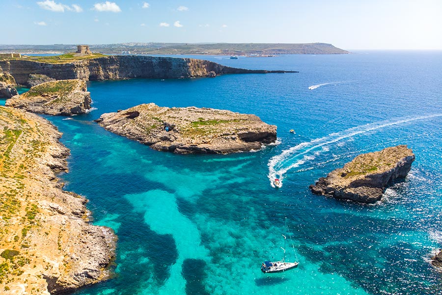 Utsikt över klippor och havet, Malta