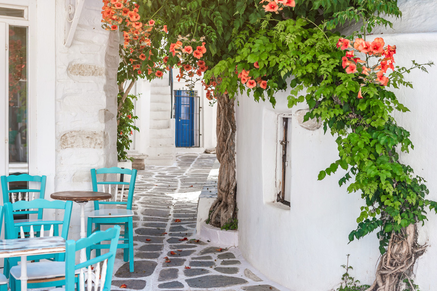 Hyggelige gader på Paros