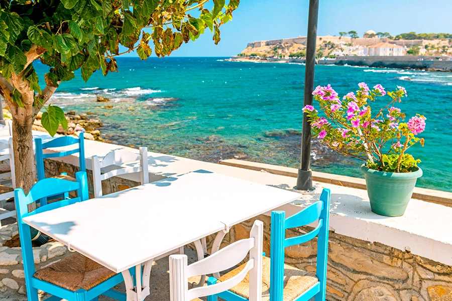 restaurang på Kreta med utsikt