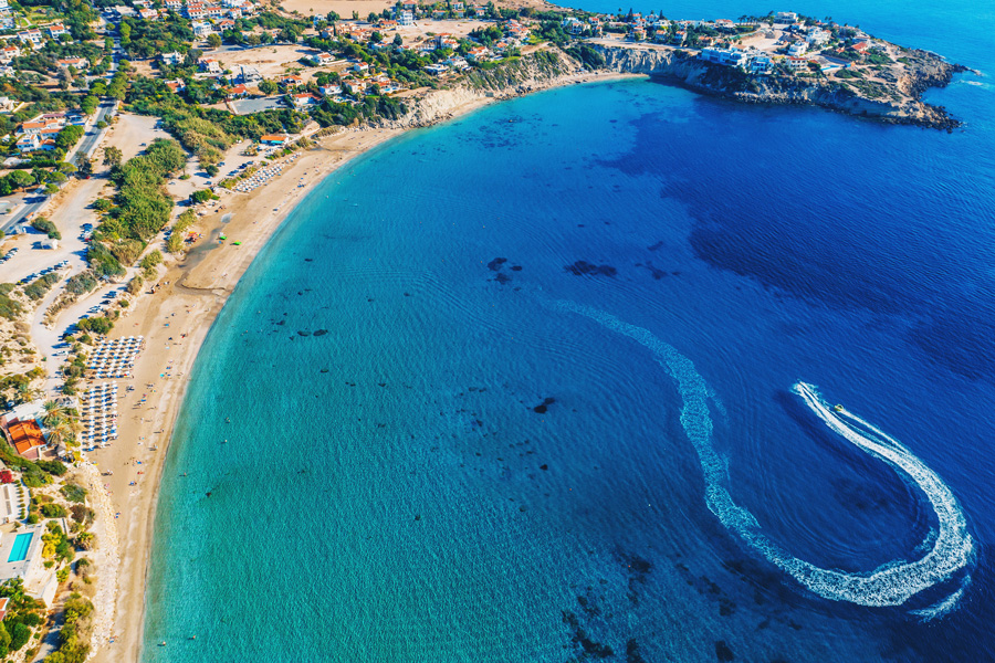 Vackra Coral bay på Cypern