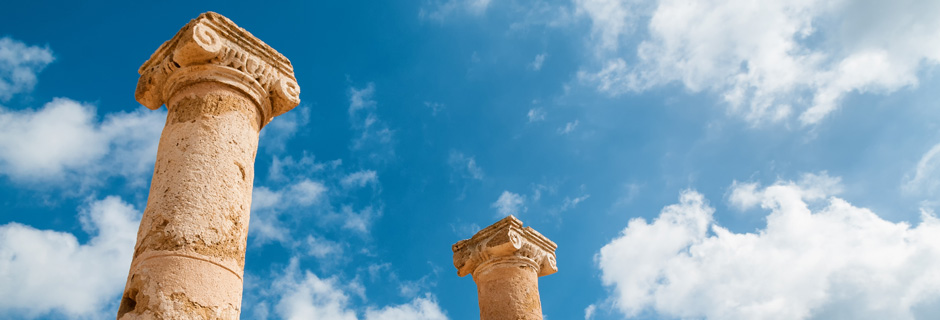 Antika kolonner i Paphos, Cypern