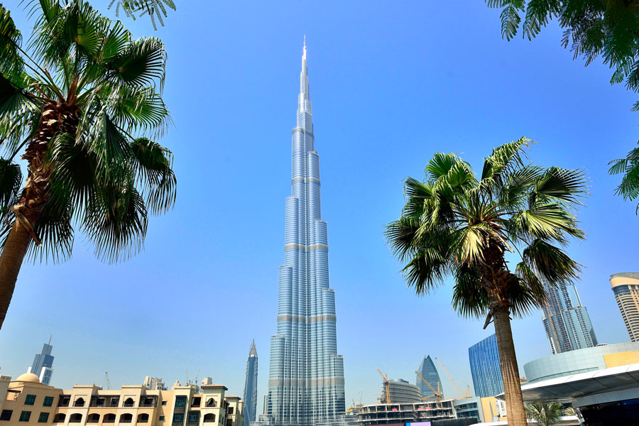 Højt oppe i Burj Khalifa