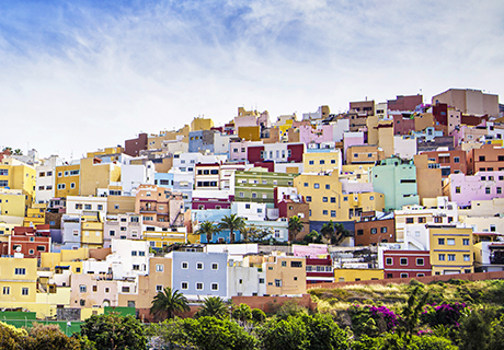 Färgglada fasader i Las Palmas