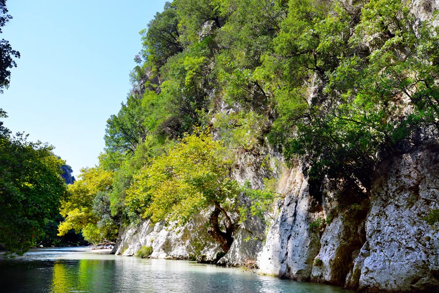 Acheronfloden i naturområdet Gliki, Grækenland