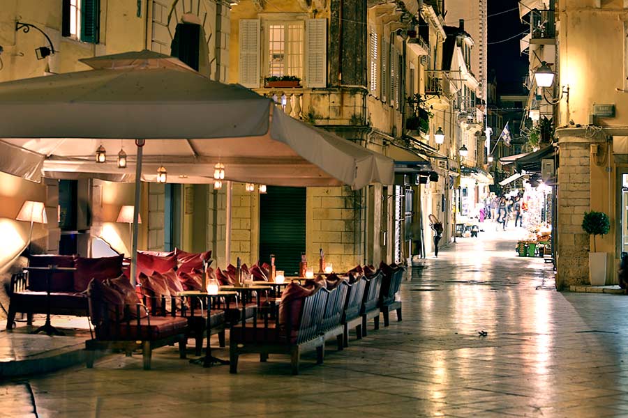 Café i Korfu stad
