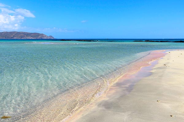Stranden Elafonissi på Kreta