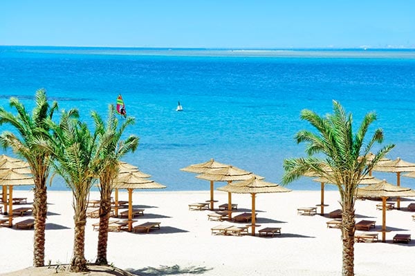 Strand i Soma Bay, Egypten