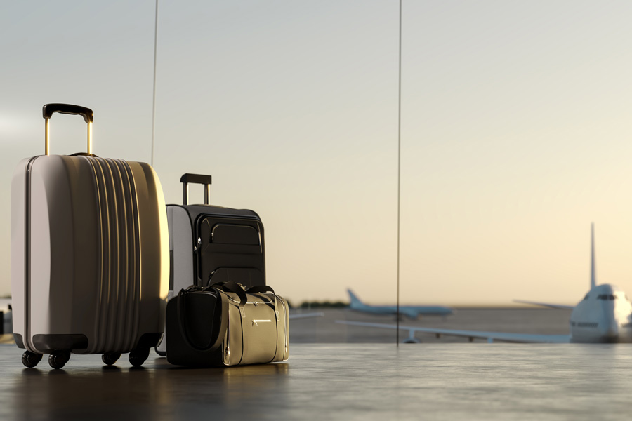 Resväskor på bagageband
